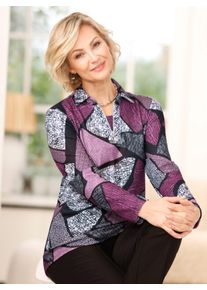 Classic Basics Damen 2-in-1-Langarmshirt "Winter-Shirt", rosa, Gr. 40, gemustert, mehrfarbig, 95% Polyester, 5% Elasthan, Shirts