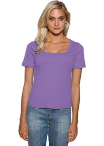 Heine Damen Kurzarmshirt "Carré-Shirt", lila, Gr. 50, unifarben, 100% Baumwolle, Shirts