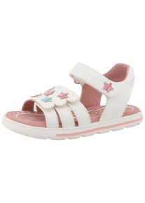 Lurchi Kinder Sandale "Carin", Gr. 26, rosa, Lederimitat, kontrastfarbene Details, festlich, Schuhe, Riemchensandale, farbige Sternen,