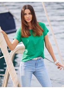 Heine Damen T-Shirt "Shirt", grün, Gr. 48, unifarben, 95% Viskose, 5% Elasthan, Shirts