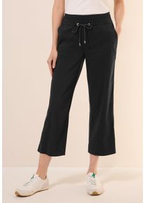 Cecil Damen Stoffhose, schwarz, casual, Gr. M, unifarben, Web, 66% Baumwolle, 30% Polyester, 4% Elasthan, Hosen, im Loose Fit