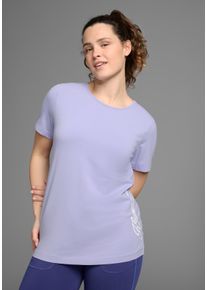 Kangaroos Damen T-Shirt, lila, casual, Gr. 44, Obermaterial: 95% Baumwolle, 5% Elasthan, Shirts, Kurzarm, figurumspielend, unifarben,