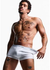 Herren Boxer, Calvin Klein Underwear, Gr. S, weiß, Obermaterial: 95% Baumwolle, 5% Elasthan, Unterhosen, mit Logoschriftzug am Bund