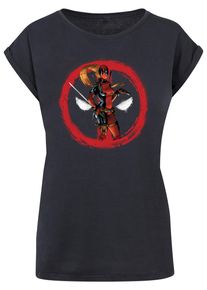 ABSOLUTE CULT Herren T-Shirt "ABSOLUTE CULT Damen Ladies Deadpool - Lady Distressed T-Shirt", blau, casual, Gr. XXL, bedruckt, 100% Baumwolle, Shirts