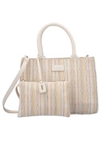 Remonte Damen Shopperhellbeige multicolor, Textil, gemustert, Taschen, Damen-Henkeltasche, Umhängetasche mit herausnehmbarem Innentäschchen