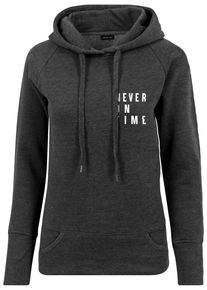MisterTee Damen Kapuzenpullover "MisterTee Herren Ladies Never On Time Hoody", grau, casual, Gr. XL, mehrfarbig, 60% Baumwolle, 40% Polyester,