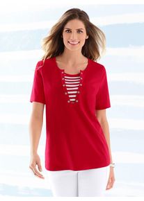 Classic Basics Damen Kurzarmshirt "Shirt", rot, Gr. 52, unifarben, 100% Baumwolle, Shirts