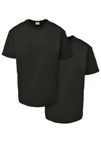 Urban Classics Herren Kurzarmshirt "Urban Classics Herren Organic Basic Tee 2-Pack", schwarz, casual, Gr. M, unifarben, 100% Baumwolle, Shirts