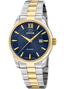 Jaguar Herren Quarzuhr "Essentia"silberfarben, goldfarben, blau, Armbanduhren, Armbanduhr, Herrenuhr, Swiss Made, Edelstahlarmband, analog, Datum