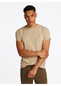 Tommy Hilfiger Herren T-Shirt "STRETCH SLIM FIT TEE", beige, casual, Gr. XXL, Jersey, Obermaterial: 96% Baumwolle, 4% Elasthan, Shirts