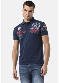 Cipo & Baxx CIPO & BAXX Herren Poloshirt, blau, casual, Gr. XXL, bedruckt, Jersey, Obermaterial: 95% Baumwolle, 5% Elasthan, Shirts