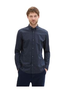 Herren Langarmhemd "POPLIN", blau, modisch, Gr. XXL, Tom Tailor Denim, gestreift, Web, Obermaterial: 100% Baumwolle, Hemden, mit Streifenmuster