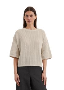 Marc O'Polo MARC O'POLO Damen Rundhalspullover "aus softem Organic Cotton", beige, Gr. XL, unifarben, Obermaterial: 100% Baumwolle, Pullover