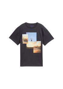 Tom Tailor Jungen T-Shirt, grau, casual, Gr. 152, Single Jersey, Obermaterial: 100% Baumwolle, Shirts