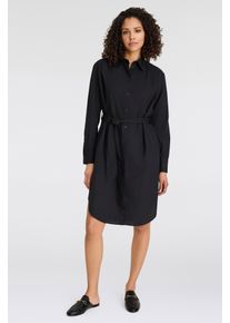BOSS Orange Damen Blusenkleid "C_Delegant_1", schwarz, feminin, Gr. 42, unifarben, Web, Obermaterial: 100% Baumwolle, Kleider, mit Ajpur Detail