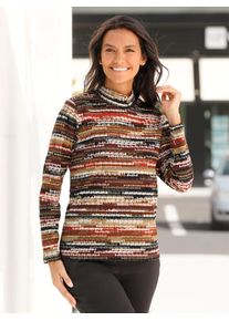 Casual Looks Damen Stehkragenshirt "Druck-Shirt", rot, Gr. 38, gemustert, mehrfarbig, bedruckt, 100% Baumwolle, Shirts