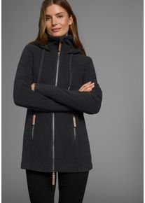 Polarino Damen Fleecejacke, schwarz, sportlich, Gr. 34, unifarben, Fleece, Obermaterial: 100% Polyester, Jacken, aus Fleece, atmungsaktiv, schnell