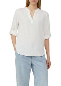 s.Oliver Damen Klassische Bluse, weiß, casual, Gr. 34, unifarben, Obermaterial: 52% Leinen, 48% Viskose, Blusen, mit Turn-up