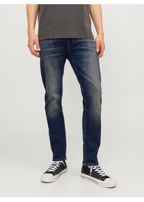Jack & Jones JACK & JONES Herren Tapered-fit-Jeans "JJIMIKE JJORIGINAL CJ SN", blau, modisch, Gr. 28, Abriebeffekte, Denim/Jeans, Obermaterial: 98% Baumwolle, 2%