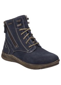 Josef Seibel Damen Winterboots "Conny 55", Gr. 37, blau, Nubukleder, unifarben, casual, Schuhe, Winterboot, Schnürboots, Komfortschuh mit Warmfutter