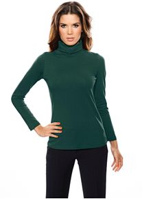 Heine Damen Rollkragenshirt "Rollkragen-Shirt", grün, Gr. 46, unifarben, 95% Baumwolle, 5% Elasthan, Shirts
