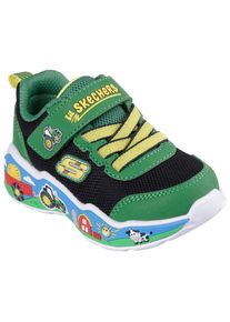 Skechers Kinder Sneaker "PLAY SCENE JOHN DEERE", Gr. 21, grün, Textil, Lederimitat, kontrastfarbene Details, animal-print, casual, Schuhe, Klettschuh