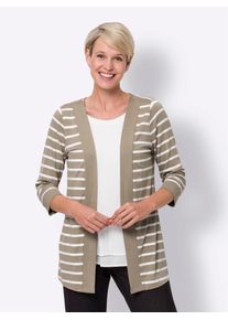 Classic Basics Damen Shirtjacke "Shirtjacke", beige, Gr. 40, gemustert, mehrfarbig, 95% Viskose, 5% Elasthan, Shirts