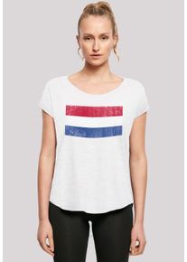 F4NT4STIC Damen T-Shirt "Netherlands NIederlande Holland Flagge distressed", weiß, casual, Gr. XXL, Obermaterial: 100% Baumwolle, Shirts, Print