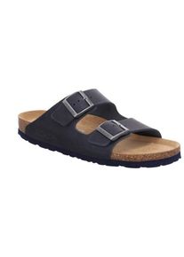 Rohde Herren Pantolette "Grado", Gr. 45, blau, Leder, klassisch, Schuhe, Sommerschuh, Schlappen, Poolslides, ergonomisch geformtes Fußbett