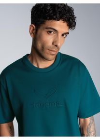 TRIGEMA Herren T-Shirt "TRIGEMA Heavy Oversized T-Shirt mit 3D-Motiv", blau, casual, Gr. M, 100% Baumwolle, Shirts