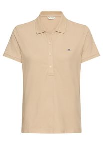 Gant Damen Poloshirt "Slim Shield Cap Logo Polo", beige, casual, Gr. L, Piquu00e9, Obermaterial: 100% Baumwolle, Shirts