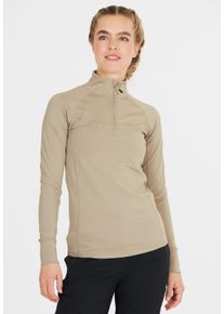WHISTLER Damen Langarmshirt "Blume", grau, sportlich, Gr. 38, unifarben, 92% Polyester, 8% Elasthan, Shirts, mit Reißverschluss und Stehkragen