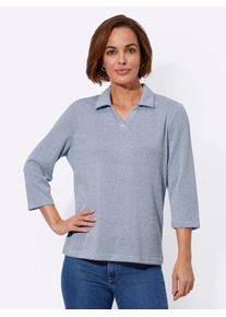 Classic Basics Damen Poloshirt "Poloshirt", blau, Gr. 38, meliert, 75% Polyester, 25% Viskose, Shirts