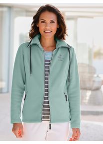 Casual Looks Damen Fleecejacke, grün, Gr. 40, unifarben, 100% Polyester, Jacken