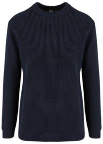 Urban Classics Herren Rundhalspullover "Urban Classics Rib Basic Sweater", blau, casual, Gr. 4XL, unifarben, 100% Baumwolle, Pullover