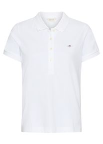 Gant Damen Poloshirt "Slim Shield Cap Logo Polo", weiß, casual, Gr. XXL, Piquu00e9, Obermaterial: 100% Baumwolle, Shirts