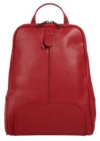 Samantha Look Cityrucksack, rot, Rindsleder, Leder, klassisch, Rucksäcke, echt Leder, Made in Italy