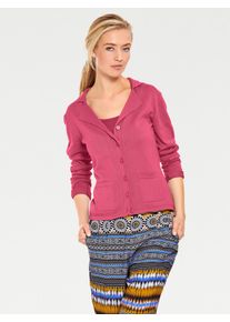 Heine Damen Strickjacke, pink, Gr. 44, unifarben, 100% Baumwolle, Strickjacken