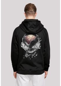 F4NT4STIC Herren Kapuzenpullover "Basketball Adler", schwarz, casual, Gr. XS, Obermaterial: 50% Baumwolle, 50% Polyester, Pullover, Print