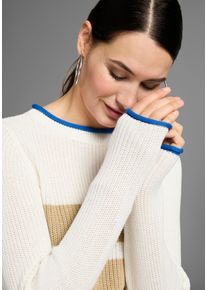 HECHTER PARIS Damen Streifenpullover, beige, feminin, Gr. 36, gestreift, Strick, Obermaterial: 50% Elasthan, 50% Polyacryl, Pullover, mit