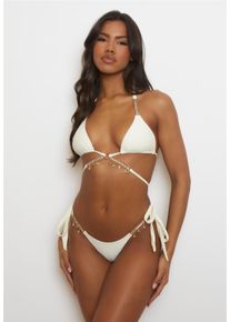 MODA MINX Damen Bikini-Hose "Seychelles", beige, Gr. XXL, unifarben, 82% Polyamid, 18% Elasthan, Badehosen, mit wunderschönen, kleinen Anhängern