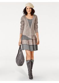 Heine Damen Strickkleid "Jersey-Kleid", grau, Gr. 38, gemustert, 85% Polyacryl, 15% Polyester, Kleider