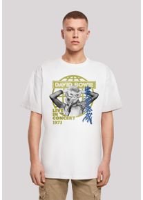 F4NT4STIC Herren T-Shirt "David Bowie Live In Concert Rock Music Band", weiß, casual, Gr. M, Obermaterial: 100% Baumwolle, Shirts, Print
