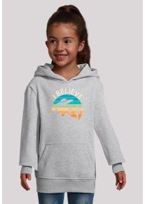 F4NT4STIC Mädchen Kapuzenpullover "I Believe UFO Alien Sonnenuntergang", grau, casual, Gr. 134, Obermaterial: 65% Baumwolle, 35% Polyester, Pullover,