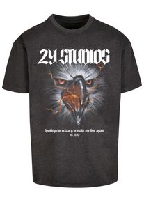 2Y STUDIOS Herren T-Shirt "2Y Studios Herren Eagle Oversize Tee", grau, casual, Gr. XXXL, bedruckt, 100% Baumwolle, Shirts