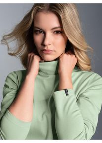 TRIGEMA Damen Rollkragenshirt "TRIGEMA Rollkragenshirt", grün, Basic, Gr. L, 95% Baumwolle, 5% Elastan, Shirts