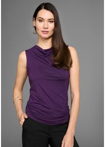 HECHTER PARIS Damen Trägertop, lila, feminin, Gr. 42, unifarben, Jersey, Obermaterial: 95% Viskose, 5% Elasthan, Tops, mit Wasserfallausschnitt