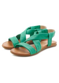 Lascana Damen Sandale "Sommerschuh", Gr. 38, grün, Obermaterial: 100% Rindsleder. Decksohle: 100% Rindsleder. Laufsohle: 100% Synthetik, unifarben,