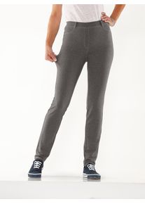 Classic Basics Damen Stretch-Hose, grau, Gr. 44, unifarben, 49% Baumwolle, 46% Polyester, 5% Elasthan, Hosen