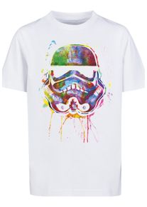 F4NT4STIC Jungen Kurzarmshirt "F4NT4STIC Kinder Stormtrooper Paint Splats with Kids Basic Tee", weiß, casual, Gr. 110, unifarben, 100% Baumwolle,